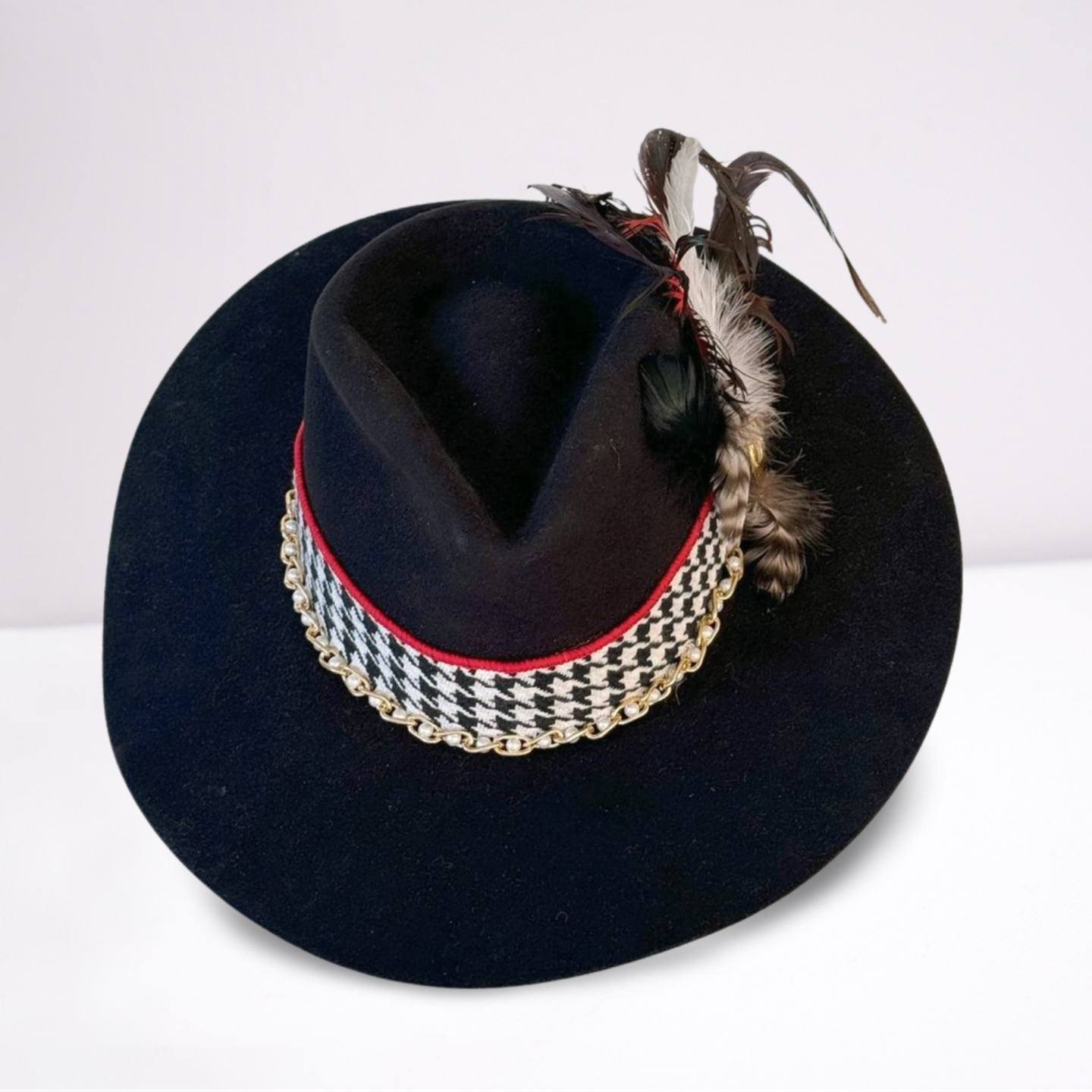 Twister Houndstooth Ribbon Band Rancher Hat